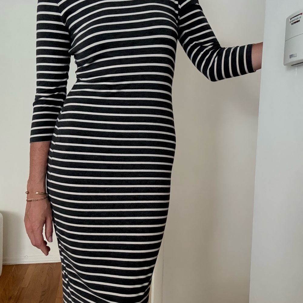 Striped Black and White Women's Dress